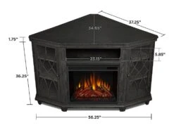 Lynette Corner Electric Fireplace TV Stand In Grey -electric fireplace Store 1750E GRY LA 5e56a1f1 8f69 4750 b243 f5a66dad9c92