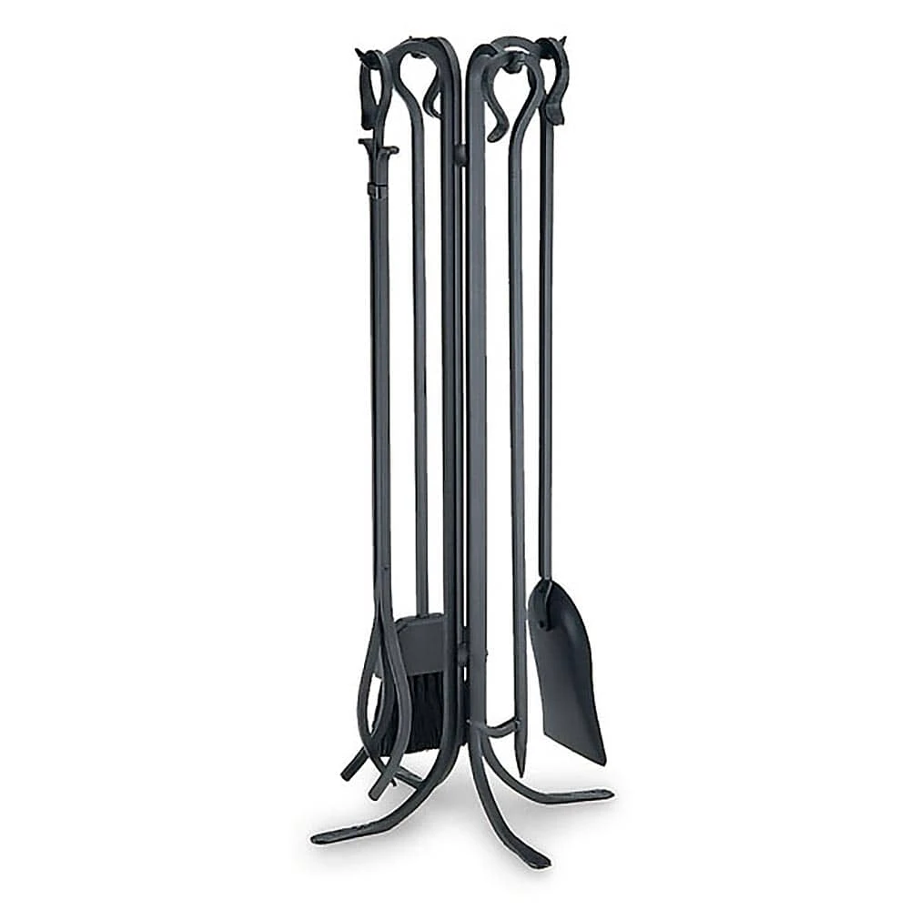 Pilgrim 5 Piece Forged Large Hearth Matte Black Fireplace Tool Set - 33-inH 1 Pilgrim 5 Piece Forged Large Hearth Matte Black Fireplace Tool Set - 33-inH