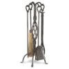 Pilgrim 5 Piece Basket Weave Vintage Iron Fireplace Tool Set - 28-inH