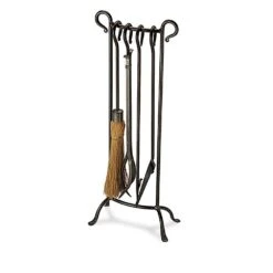 Pilgrim Bowed Fireplace Tool Set, Vintage Iron
