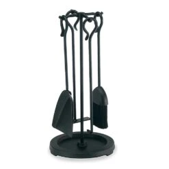 Pilgrim 5 Piece Compact Matte Black Fireplace Tool Set - 18-in H