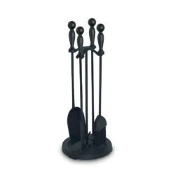 Pilgrim 5 Piece Iron Ball Matte Black Fireplace Tool Set - 23-inH