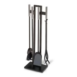 Pilgrim 5 Piece Modern Matte Black Fireplace Tool Set - 31-inH