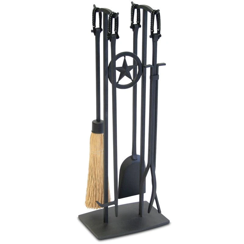 Pilgrim 5 Piece Western Star Black Fireplace Tool Set - 28.5-in H 1 Pilgrim 5 Piece Western Star Black Fireplace Tool Set - 28.5-in H