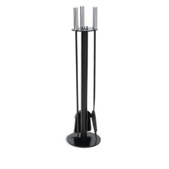 Pilgrim Metro Fireplace Tool Set, Black & Polished Nickel