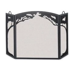 Pilgrim Grand Oak 3-Panel Screen, Matte Black