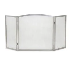 Pilgrim Newport 3-Panel Fireplace Screen, Stainless Steel