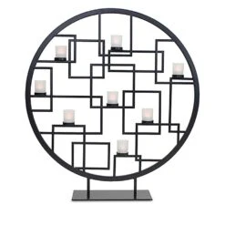 Pilgrim Reflections Tea Light Single Panel Screen, Black