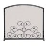 Pilgrim Applique ScrollFireplace Screen, Matte Black -electric fireplace Store 18275 500px