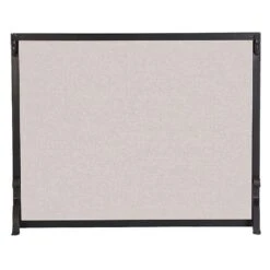 Pilgrim Single Panel 44-in Forged Iron Fireplace Screen In Matte Black
