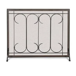 Pilgrim Iron Gate Single Panel Screen, Burnished Black