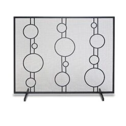 Pilgrim Luna Fireplace Screen, Matte Black