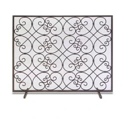 Pilgrim Abington Single Panel Screen, Distressed Bronze