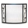 Pilgrim Single Panel Bowed Pine Cone Fireplace Screen In Matte Black -electric fireplace Store 18330 1000