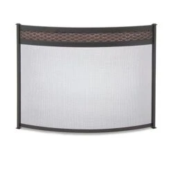 Pilgrim Basket Weave Bowed Screen, Matte Black