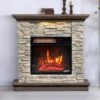 Austin Infrared Electric Fireplace Mantel Package In Stone - 18WM30048-16001 -electric fireplace Store 18WM30048 16001 Brighter Close Cropped