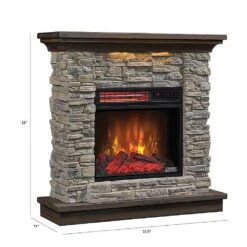 Austin Infrared Electric Fireplace Mantel Package In Stone - 18WM30048-16001 -electric fireplace Store 18WM30048 16001 Dimensions