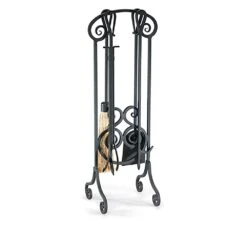 Pilgrim 5 Piece Antique Scroll Fireplace Tool Set, Black