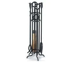 Pilgrim Arts & Crafts Fireplace Tool Set, Black