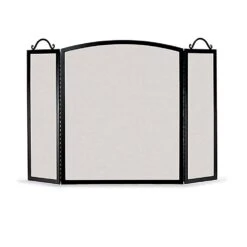 Pilgrim Traditional Arch 3-Panel Folding Screen, Black