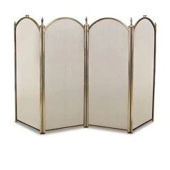 Pilgrim Mendocino 4-Panel Folding Screen, Antique Brass