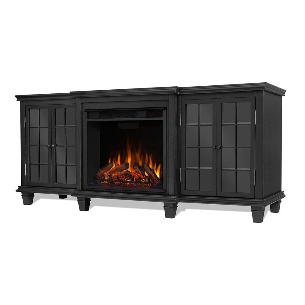 Marlowe Electric Fireplace TV Stand In Black 2 Marlowe Electric Fireplace TV Stand In Black - Image 2