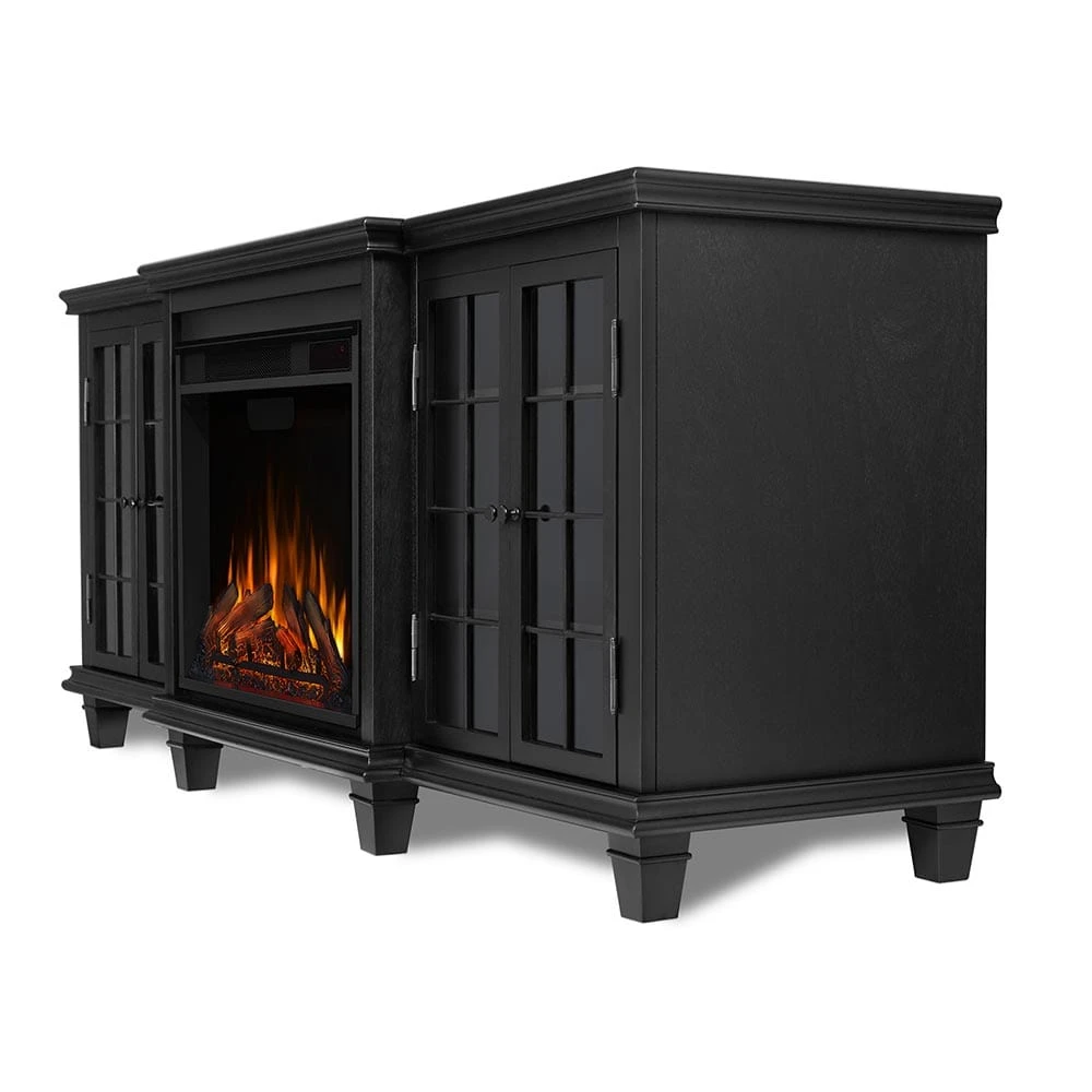 Marlowe Electric Fireplace TV Stand In Black 3 Marlowe Electric Fireplace TV Stand In Black - Image 3