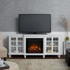 Marlowe Electric Fireplace TV Stand In White