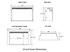 SimpliFire 35-In Electric Fireplace Insert -electric fireplace Store 35 inch Dimensions