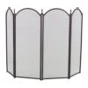 4 Fold Arched Black Fireplace Screen 1189
