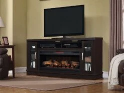 Hutchinson 70-in Electric FireplaceTV Stand In Oak Espresso -electric fireplace Store 42MM3115 PE91 MZ