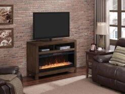 Gifford Electric Fireplace TV Stand In Prairie Brown