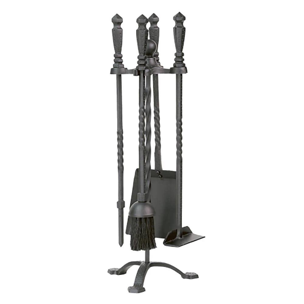 5 Piece Black Wrought Iron Stove Tool Set - 22-in H 1 5 Piece Black Wrought Iron Stove Tool Set - 22-in H