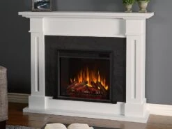 Kipling Electric Fireplace Mantel Package In White