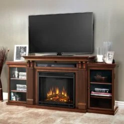 Calie Electric Fireplace TV Stand In Dark Espresso