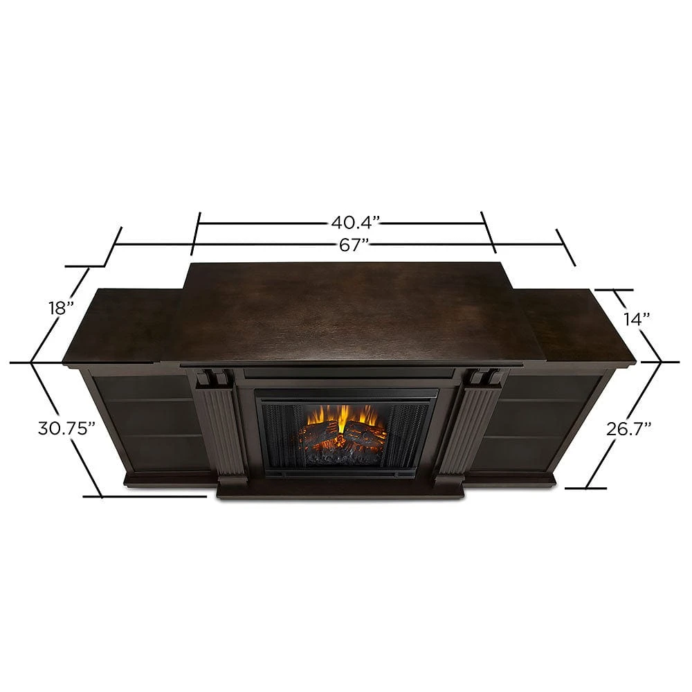 Calie Electric Fireplace TV Stand In Dark Walnut 3 Calie Electric Fireplace TV Stand In Dark Walnut - Image 3