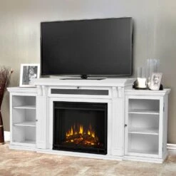 Calie Electric Fireplace TV Stand In White