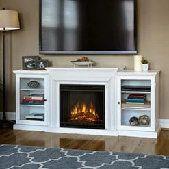 Frederick Electric Fireplace TV Stand In White