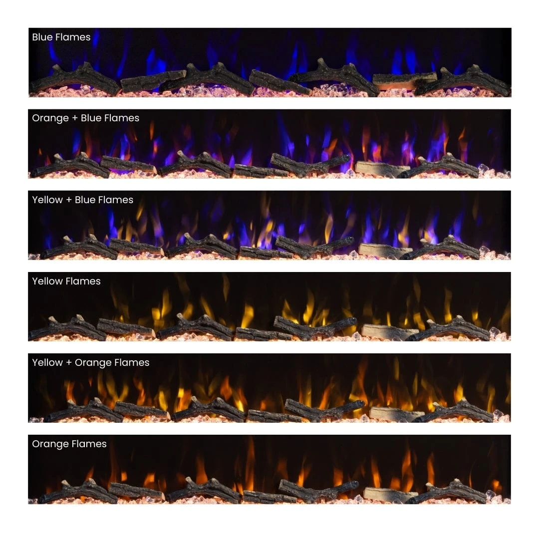 Modern Ember 72 In. Aerus LED Smart Electric Fireplace In Black With App Remote Control, Timer, And Multi-Color Flames 5 Modern Ember 72 In. Aerus LED Smart Electric Fireplace In Black With App Remote Control, Timer, And Multi-Color Flames - Image 5