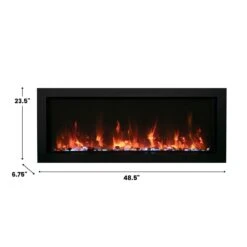 Amantii Panorama Series 50-In Slim Built-In Electric Fireplace -electric fireplace Store Amantii 50 Inch Panorama Slim Orange Flame 2