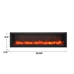 Amantii Panorama Series 60-In Slim Built-In Electric Fireplace -electric fireplace Store Amantii 60 Inch Panorama Slim Orange Flame