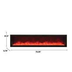 Amantii Panorama Series 72-In Slim Built-In Electric Fireplace -electric fireplace Store Amantii 72 Inch Panorama Slim Orange Flame