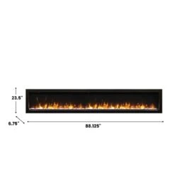 Amantii Panorama Series 88-In Slim Built-In Electric Fireplace -electric fireplace Store Amantii 88 Inch Panorama Slim Orange Flame
