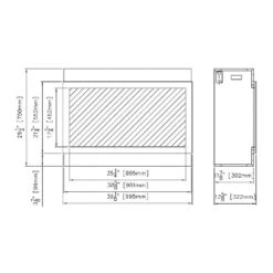 Amantii 40-in Panorama XT Smart Linear Electric Fireplace 18 Amantii 40-in Panorama XT Smart Linear Electric Fireplace -electric fireplace Store Amantii BI 40 DEEP XT Dimensions