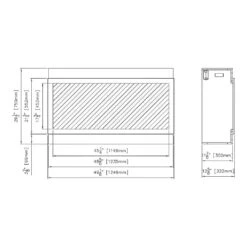 Amantii 50-in Panorama XT Smart Linear Electric Fireplace -electric fireplace Store Amantii BI 50 DEEP XT Dimensions