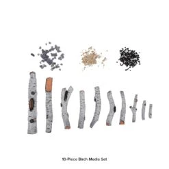 Amantii 40-in TruView Slim Linear Electric Fireplace -electric fireplace Store Amantii DESIGN MEDIA BIRCH 10PCE silo 1