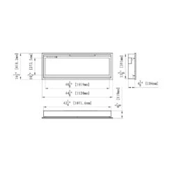 Amantii 42-in Symmetry XtraSlim Smart WiFi Linear Electric Fireplace -electric fireplace Store Amantii Symmetry XtraSlim SYM SLIM 42 Dimensions