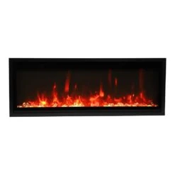 Amantii 42-in Symmetry XtraSlim Smart WiFi Linear Electric Fireplace -electric fireplace Store Amantii Symmetry XtraSlim SYM SLIM Flame Color Orange