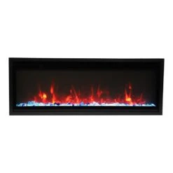 Amantii 42-in Symmetry XtraSlim Smart WiFi Linear Electric Fireplace -electric fireplace Store Amantii Symmetry XtraSlim SYM SLIM Flame Color Orange Embers Blue efb02da9 461a 42aa 93e0 9efc3fa99208