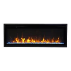 Amantii 42-in Symmetry XtraSlim Smart WiFi Linear Electric Fireplace -electric fireplace Store Amantii Symmetry XtraSlim SYM SLIM Flame Color Yellow Embers Blue